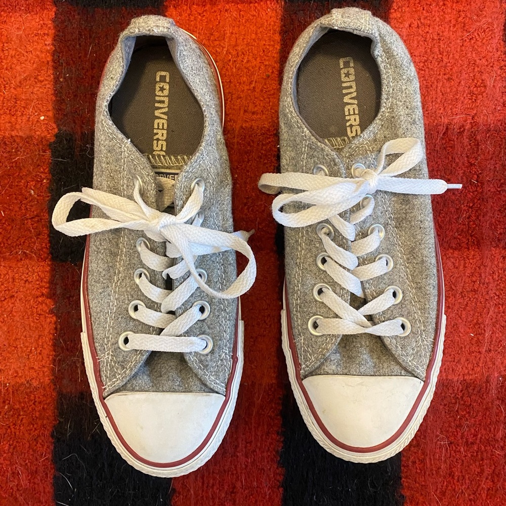 Grey Low Top Chucks 
Like new